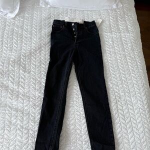 Denim Forum Women's Black Skinny Button-Fly Jeans